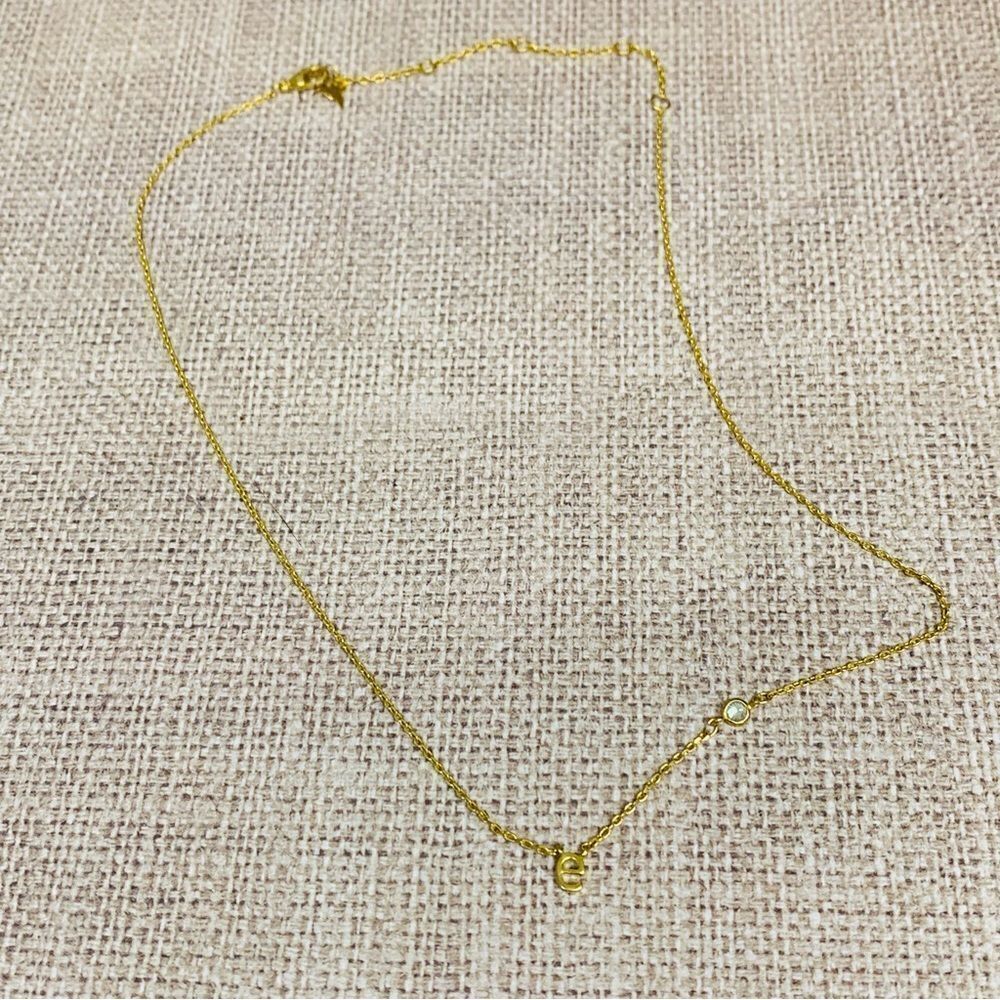 Hummingbird Gold‎ Dainty Initial E Crystal Necklace